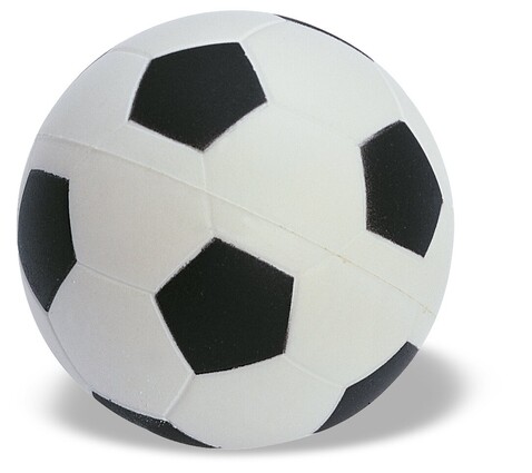 Anti-Stress-Fußball - Weiß/schwarz bedrucken, Art.-Nr. KC2718-33