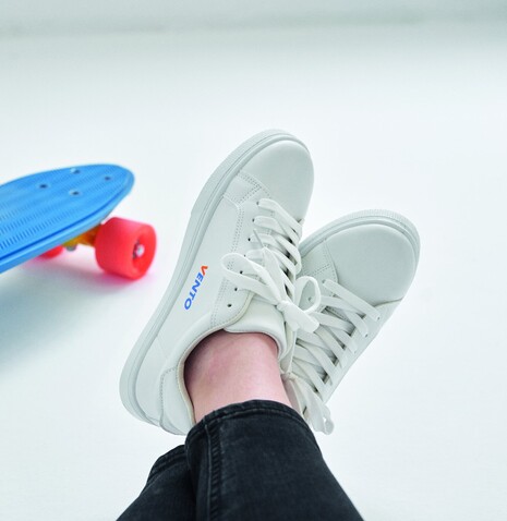 Sneakers aus PU Gr. 39 - Weiß bedrucken, Art.-Nr. MO2039-06