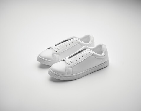 Sneakers aus PU Gr. 39 - Weiß bedrucken, Art.-Nr. MO2039-06