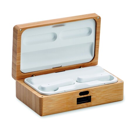 TWS 5.3 wireless Ohrhörer-Set - Holz bedrucken, Art.-Nr. MO2303-40 TWS 5.3 wireless Ohrhörer-Set - Holz bedrucken, Art.-Nr. MO2303-40