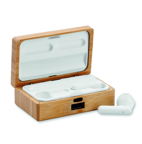 TWS 5.3 wireless Ohrhörer-Set - Holz bedrucken, Art.-Nr. MO2303-40 TWS 5.3 wireless Ohrhörer-Set - Holz bedrucken, Art.-Nr. MO2303-40