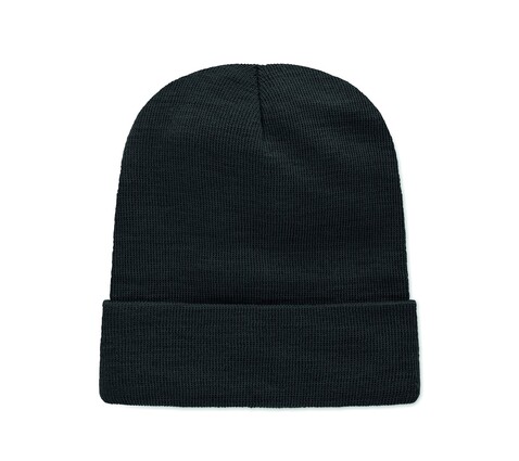 Beanie RPET-Polyester - Schwarz bedrucken, Art.-Nr. MO2359-03 Beanie RPET-Polyester - Schwarz bedrucken, Art.-Nr. MO2359-03