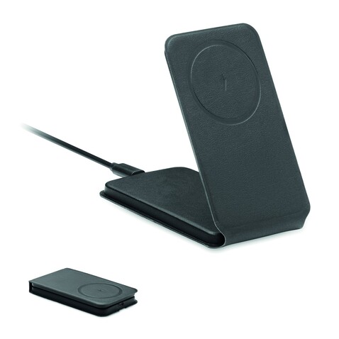 Klappbares Ladegerät 15W - Schwarz bedrucken, Art.-Nr. MO2389-03 Klappbares Ladegerät 15W - Schwarz bedrucken, Art.-Nr. MO2389-03