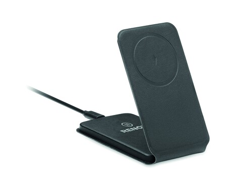 Klappbares Ladegerät 15W - Schwarz bedrucken, Art.-Nr. MO2389-03 Klappbares Ladegerät 15W - Schwarz bedrucken, Art.-Nr. MO2389-03