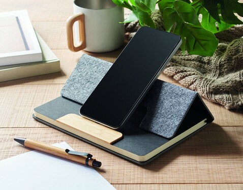 DIN A5 RPET Notizbuch-Set - Steingrau bedrucken, Art.-Nr. MO2390-15 DIN A5 RPET Notizbuch-Set - Steingrau bedrucken, Art.-Nr. MO2390-15