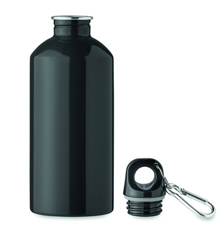 Trinkflasche recycelter 500ml - Schwarz bedrucken, Art.-Nr. MO2403-03