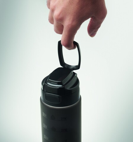 Sport-Trinkflasche RPET 1L - Schwarz bedrucken, Art.-Nr. MO2409-03 Sport-Trinkflasche RPET 1L - Schwarz bedrucken, Art.-Nr. MO2409-03