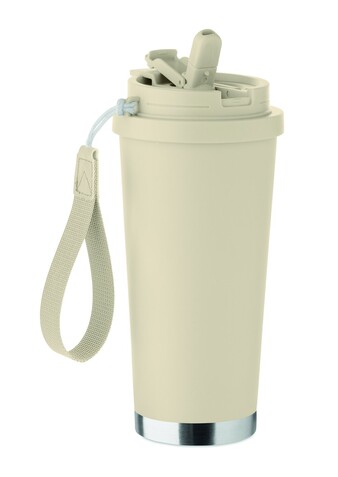Doppelwandiger Trinkbecher 500m - Beige bedrucken, Art.-Nr. MO2662-13