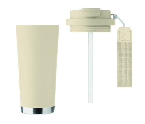 Doppelwandiger Trinkbecher 500m - Beige bedrucken, Art.-Nr. MO2662-13