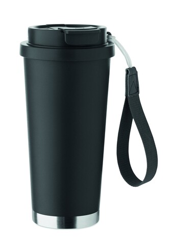 Doppelwandiger Trinkbecher 500m - Schwarz bedrucken, Art.-Nr. MO2662-03
