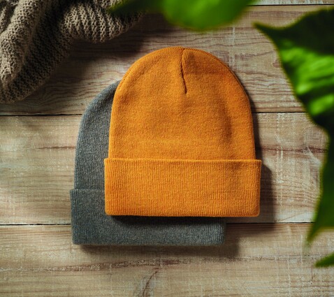Beanie mit Bündchen - Gelb bedrucken, Art.-Nr. MO2705-08 Beanie mit Bündchen - Gelb bedrucken, Art.-Nr. MO2705-08