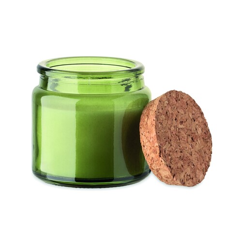 Kerze aus Pflanzenwachs 70g - Grün bedrucken, Art.-Nr. MO2707-09 Kerze aus Pflanzenwachs 70g - Grün bedrucken, Art.-Nr. MO2707-09