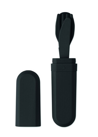 Besteck-Set PLA - Schwarz bedrucken, Art.-Nr. MO2743-03