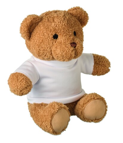 Teddybär mit T-Shirt 23cm - Weiß bedrucken, Art.-Nr. MO2745-06