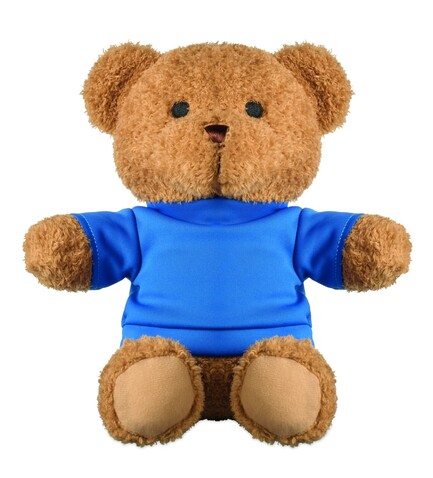 Teddybär mit T-Shirt 23cm - Blau bedrucken, Art.-Nr. MO2745-04 Teddybär mit T-Shirt 23cm - Blau bedrucken, Art.-Nr. MO2745-04