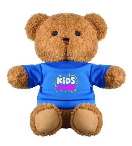 Teddybär mit T-Shirt 23cm - Blau bedrucken, Art.-Nr. MO2745-04 Teddybär mit T-Shirt 23cm - Blau bedrucken, Art.-Nr. MO2745-04