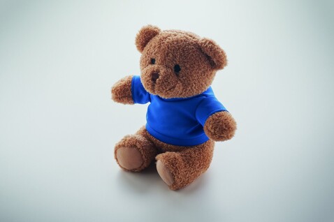 Teddybär mit T-Shirt 23cm - Blau bedrucken, Art.-Nr. MO2745-04 Teddybär mit T-Shirt 23cm - Blau bedrucken, Art.-Nr. MO2745-04
