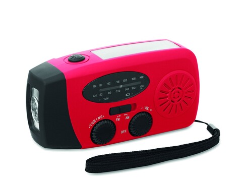 AM/FM Radio mit Taschenlampe MO2746- - Rot bedrucken, Art.-Nr. MO2746-05 AM/FM Radio mit Taschenlampe MO2746- - Rot bedrucken, Art.-Nr. MO2746-05