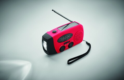 AM/FM Radio mit Taschenlampe MO2746- - Rot bedrucken, Art.-Nr. MO2746-05 AM/FM Radio mit Taschenlampe MO2746- - Rot bedrucken, Art.-Nr. MO2746-05