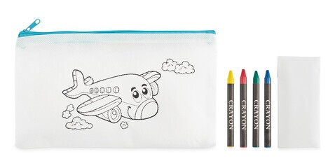 Schlampermäppchen mit Stiften - Babyblau bedrucken, Art.-Nr. MO2787-66 Schlampermäppchen mit Stiften - Babyblau bedrucken, Art.-Nr. MO2787-66