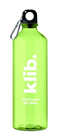 Trinkflasche RPET 750ml - Transparent Limettengrün bedrucken, Art.-Nr. MO2804-51
