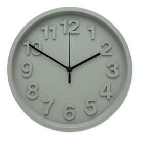 Wanduhr aus PP - Grau bedrucken, Art.-Nr. MO2851-07