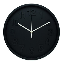 Wanduhr aus PP - Schwarz bedrucken, Art.-Nr. MO2851-03