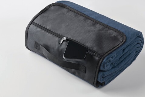 Picknickdecke RPET-Fleece - Blau bedrucken, Art.-Nr. MO2978-04 Picknickdecke RPET-Fleece - Blau bedrucken, Art.-Nr. MO2978-04