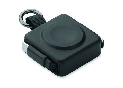 Einziehbares 100W-Typ-C-Kabel - Schwarz bedrucken, Art.-Nr. MO3145-03 Einziehbares 100W-Typ-C-Kabel - Schwarz bedrucken, Art.-Nr. MO3145-03