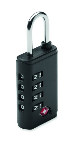 4-stelliges TSA Zahlenschloss - Schwarz bedrucken, Art.-Nr. MO3166-03 4-stelliges TSA Zahlenschloss - Schwarz bedrucken, Art.-Nr. MO3166-03