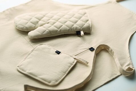 Küchen-Set recy. Baumwolle - Beige bedrucken, Art.-Nr. MO3171-13