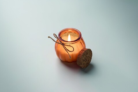 Kerze aus Pflanzenwachs - Orange bedrucken, Art.-Nr. MO3193-10