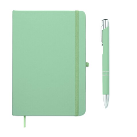 DIN A5 Notizbuch mit Kuli - Mintgrün bedrucken, Art.-Nr. MO3199-77 DIN A5 Notizbuch mit Kuli - Mintgrün bedrucken, Art.-Nr. MO3199-77