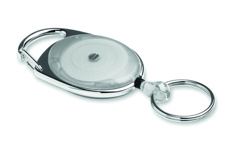 Einziehbarer Ausweishalter - Weiß bedrucken, Art.-Nr. MO3200-06 Einziehbarer Ausweishalter - Weiß bedrucken, Art.-Nr. MO3200-06