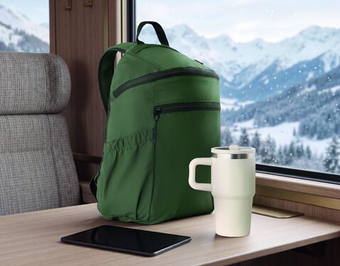 Rucksack Ripstop-Nylon - Dunkelgrün bedrucken, Art.-Nr. MO3214-60