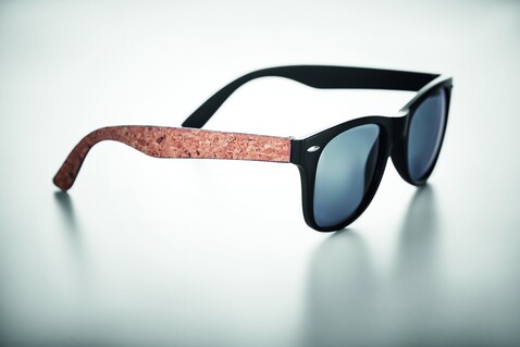 Sonnenbrille mit Kork - Schwarz bedrucken, Art.-Nr. MO6231-03 Sonnenbrille mit Kork - Schwarz bedrucken, Art.-Nr. MO6231-03