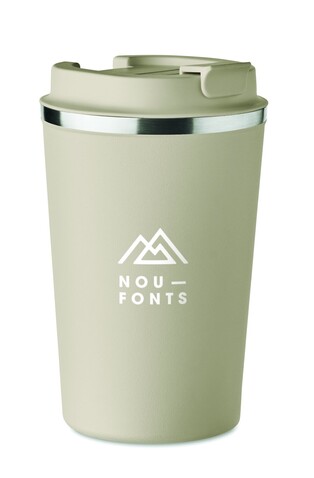 Doppelwandiger Becher 350ml - Beige bedrucken, Art.-Nr. MO6276-13