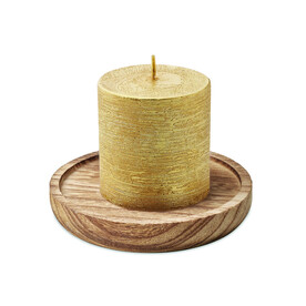 Kerze mit Halter - Golden bedrucken, Art.-Nr. MO6282-98