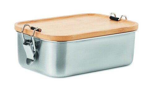 Lunchbox Edelstahl - Holz bedrucken, Art.-Nr. MO6301-40