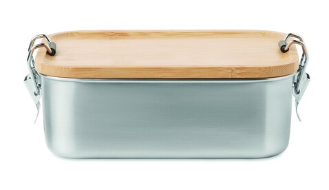 Lunchbox Edelstahl - Holz bedrucken, Art.-Nr. MO6301-40