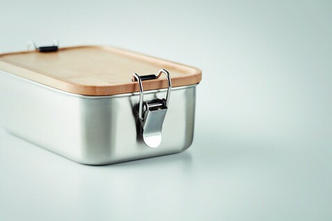 Lunchbox Edelstahl - Holz bedrucken, Art.-Nr. MO6301-40