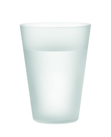 Wiederverwendbarer Becher 300ml - Transparent Weiß bedrucken, Art.-Nr. MO6375-26