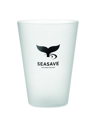 Wiederverwendbarer Becher 300ml - Transparent Weiß bedrucken, Art.-Nr. MO6375-26