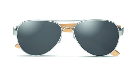 Sonnenbrille Bambus - Schwarz bedrucken, Art.-Nr. MO6450-03