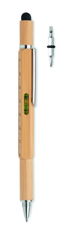 Multifunktions-Stift Bambus - Holz bedrucken, Art.-Nr. MO6559-40