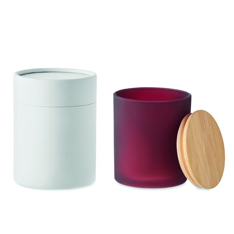 Kerze im Glas 280 g - Bordeaux bedrucken, Art.-Nr. MO6621-02