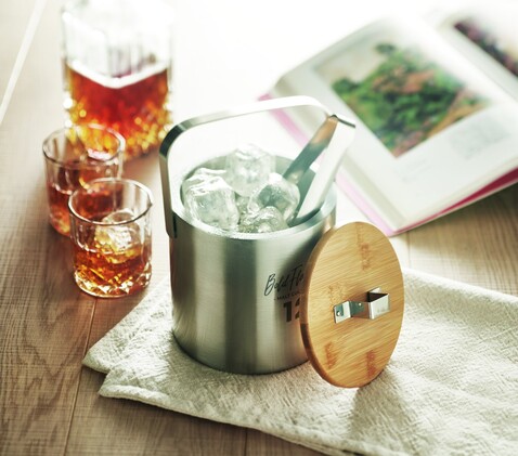 Doppelwandiger Eiskübel 1,2L - Mattsilber bedrucken, Art.-Nr. MO6741-16 Doppelwandiger Eiskübel 1,2L - Mattsilber bedrucken, Art.-Nr. MO6741-16