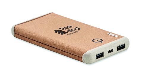 Powerbank mit Ladestation - Beige bedrucken, Art.-Nr. MO6844-13