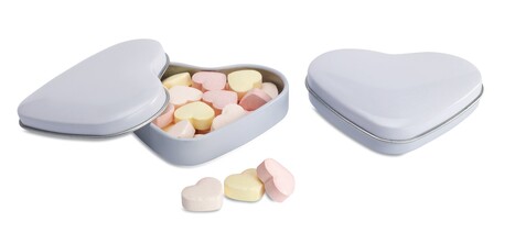 Herzdose mit Bonbons - Weiß bedrucken, Art.-Nr. MO7234-06