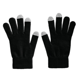 Touchscreen-Handschuhe - Schwarz bedrucken, Art.-Nr. MO7947-03